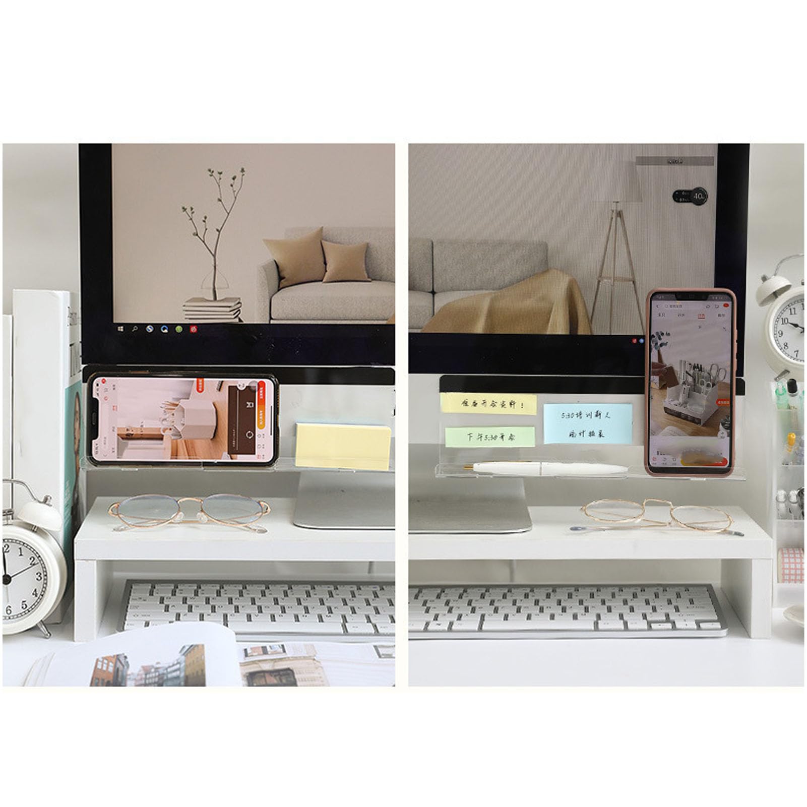 Restokki Multifunctional Monitor Memo Board, Computer Note Board,Clear Monitor Note Holder - Image 4