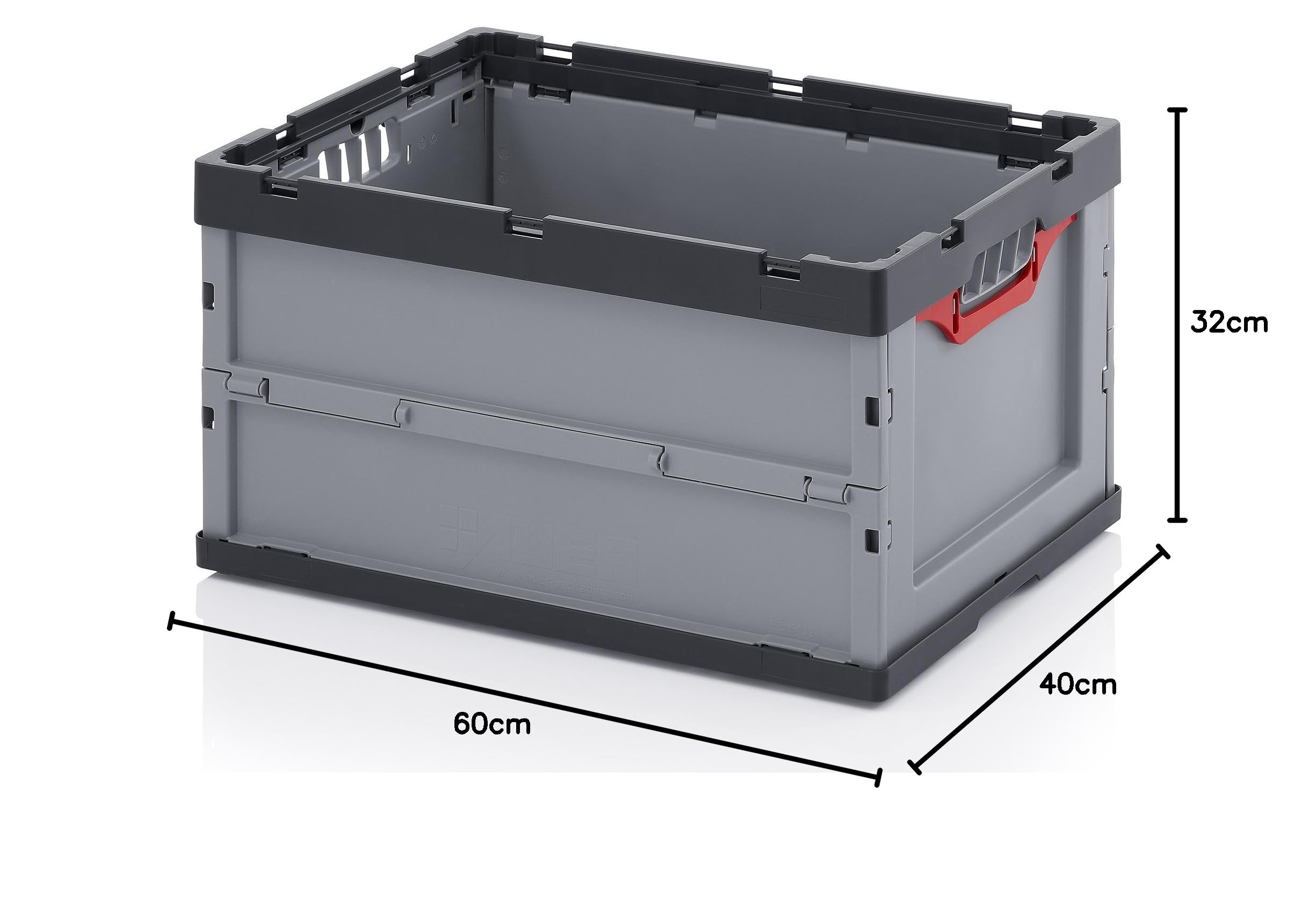 Auer Packaging 2x Profi-Faltbox 60 x 40 x 32 inkl. gratis Zollstock 2er Set Klappbox Lagerkiste Aufbewahrungsbox 60x40x32