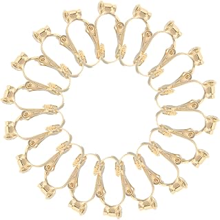 20pcs Gold Copper Ear Clip Converter Findings for Women