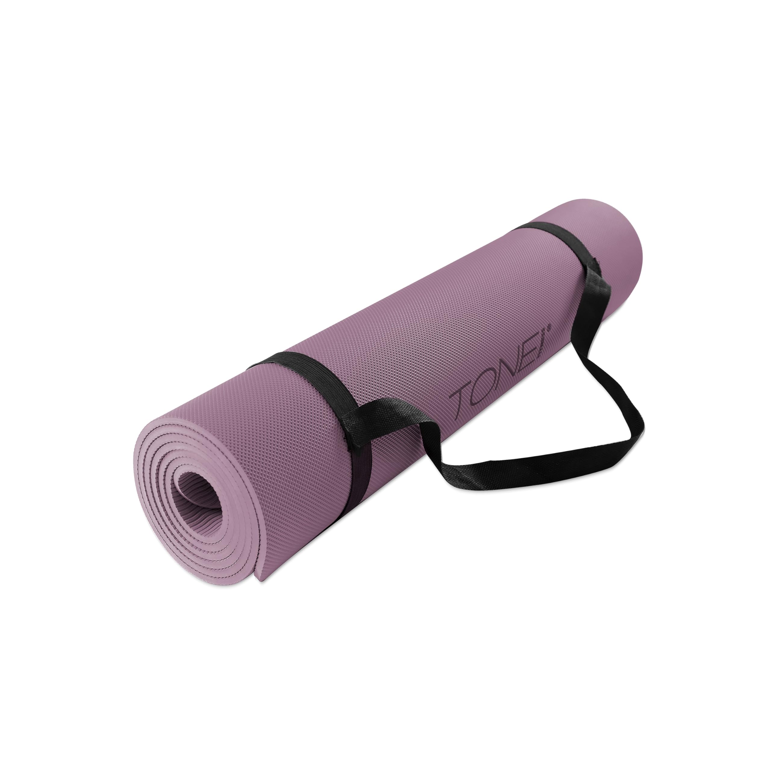 TONE Fitness Yoga Mat 1 4 Thick Non Slip Exercise Pilates Mat for Home Workouts with Carrying Strap