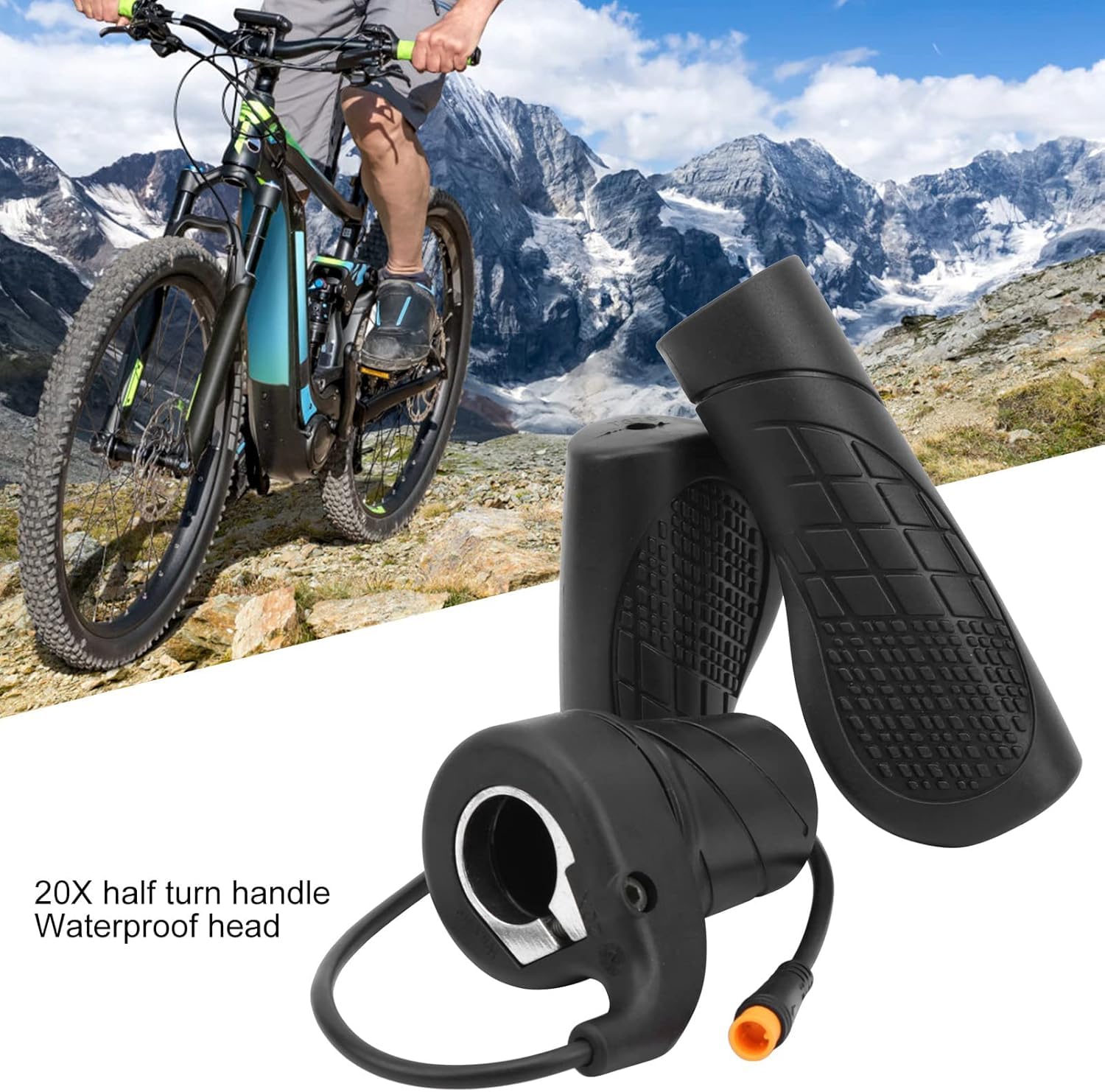Manopola Dell'acceleratore per Bici Elettrica, Acceleratore a Mezza Torsione per Bicicletta Elettrica Parte Modificata per Mountain Bike, Giunto Impermeabile per Controllo