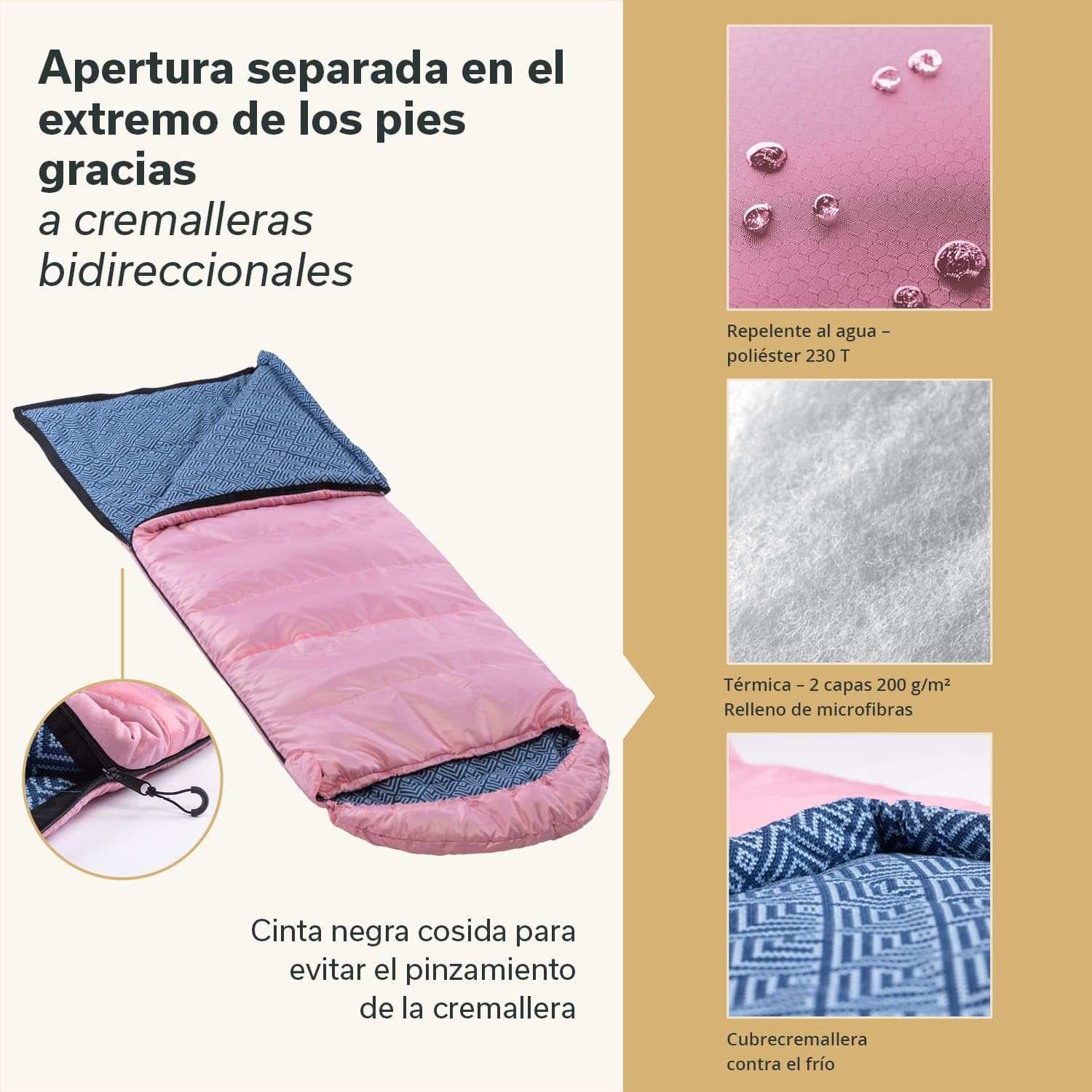 Skandika Saco de Dormir de algodón Dundee Flannel | para Adultos, acoplable, 3 Estaciones, hasta -20°C, 220 x 80 cm / 220 x 160 cm, Rectangular