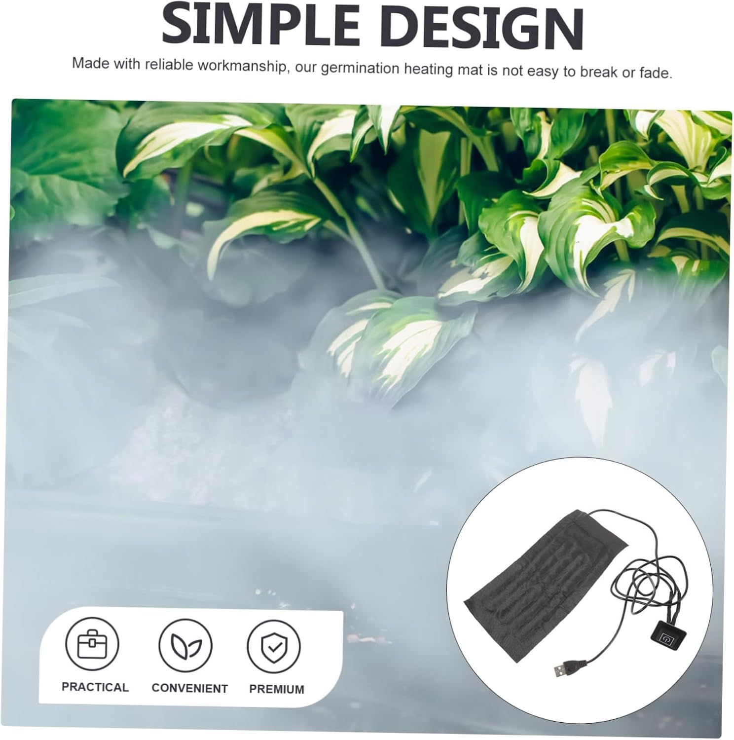 VICASKY 4pcs Heating Pad for Plants USB Heating Mat Three-Tone Temperature Control for Germination Growth and Indoor Gardening