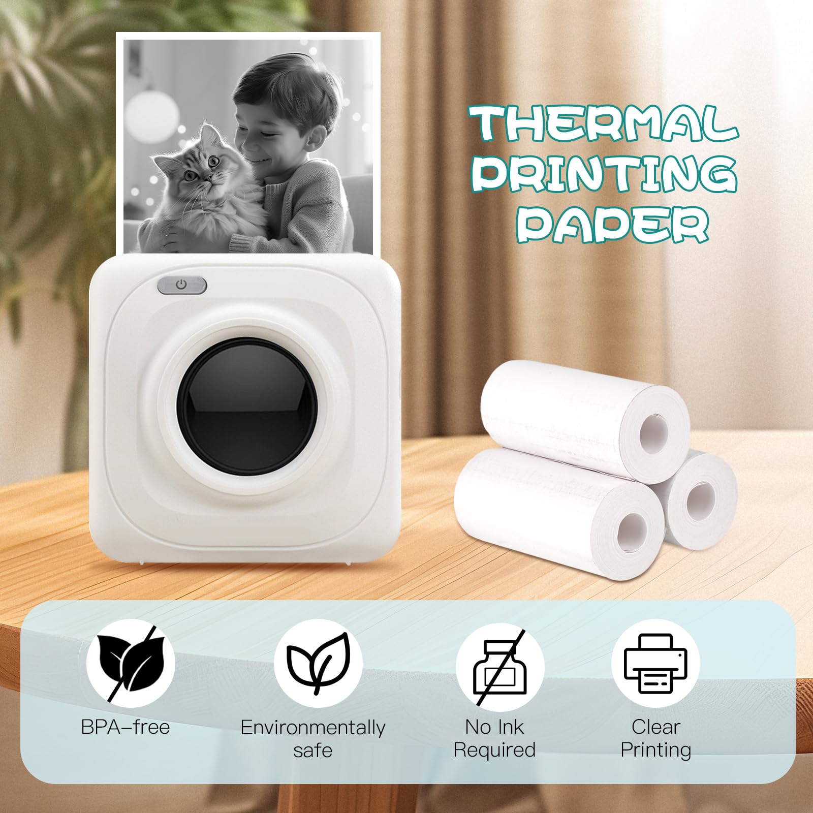 20 Rouleaux Papier Thermique 57x25 Mm – Recharge Pour Appareil Photo Instantané Enfant, 7 M Par Rouleau | Sans Encre, Imperméable