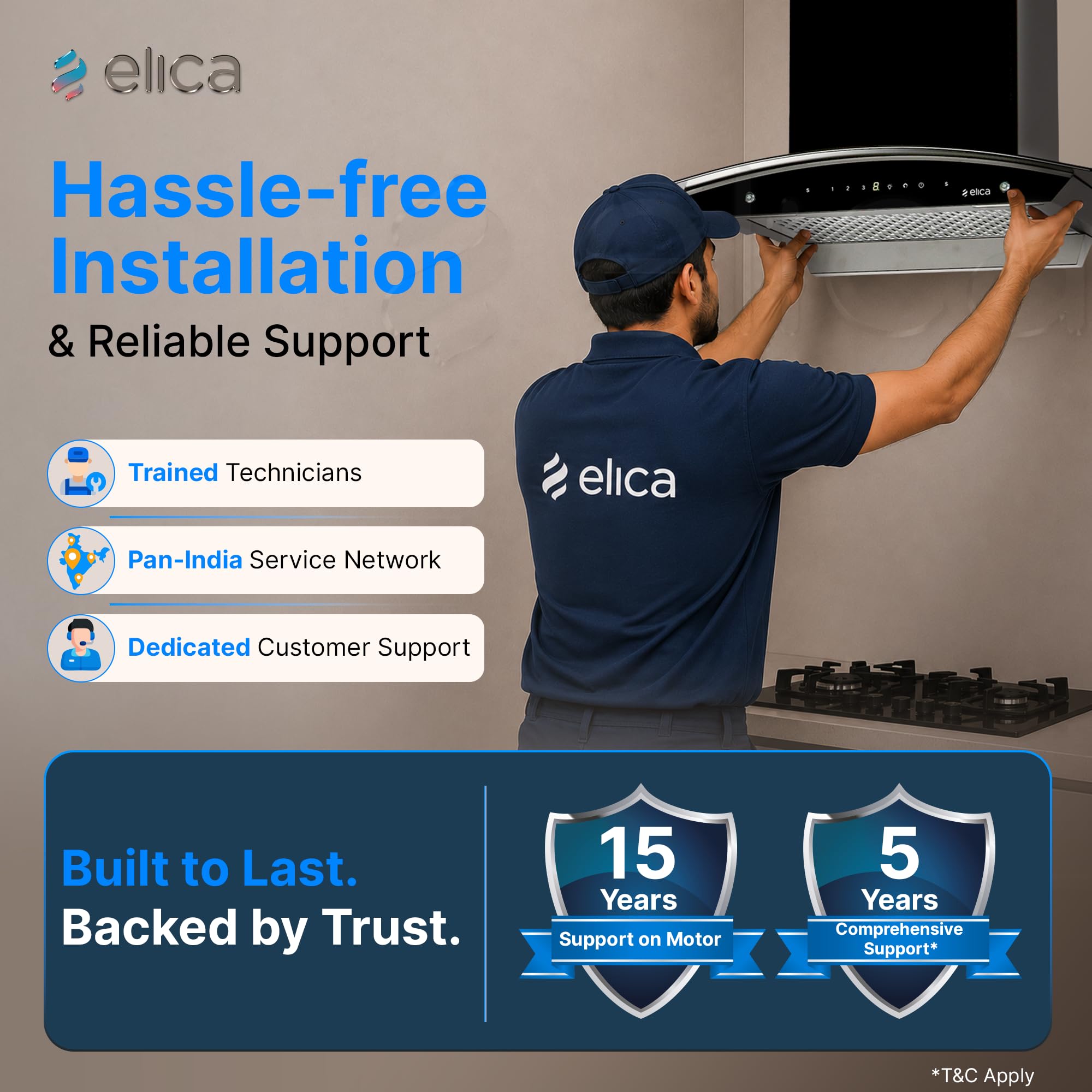Elica Kitchen Chimney - Powerful & Easy Clean -8