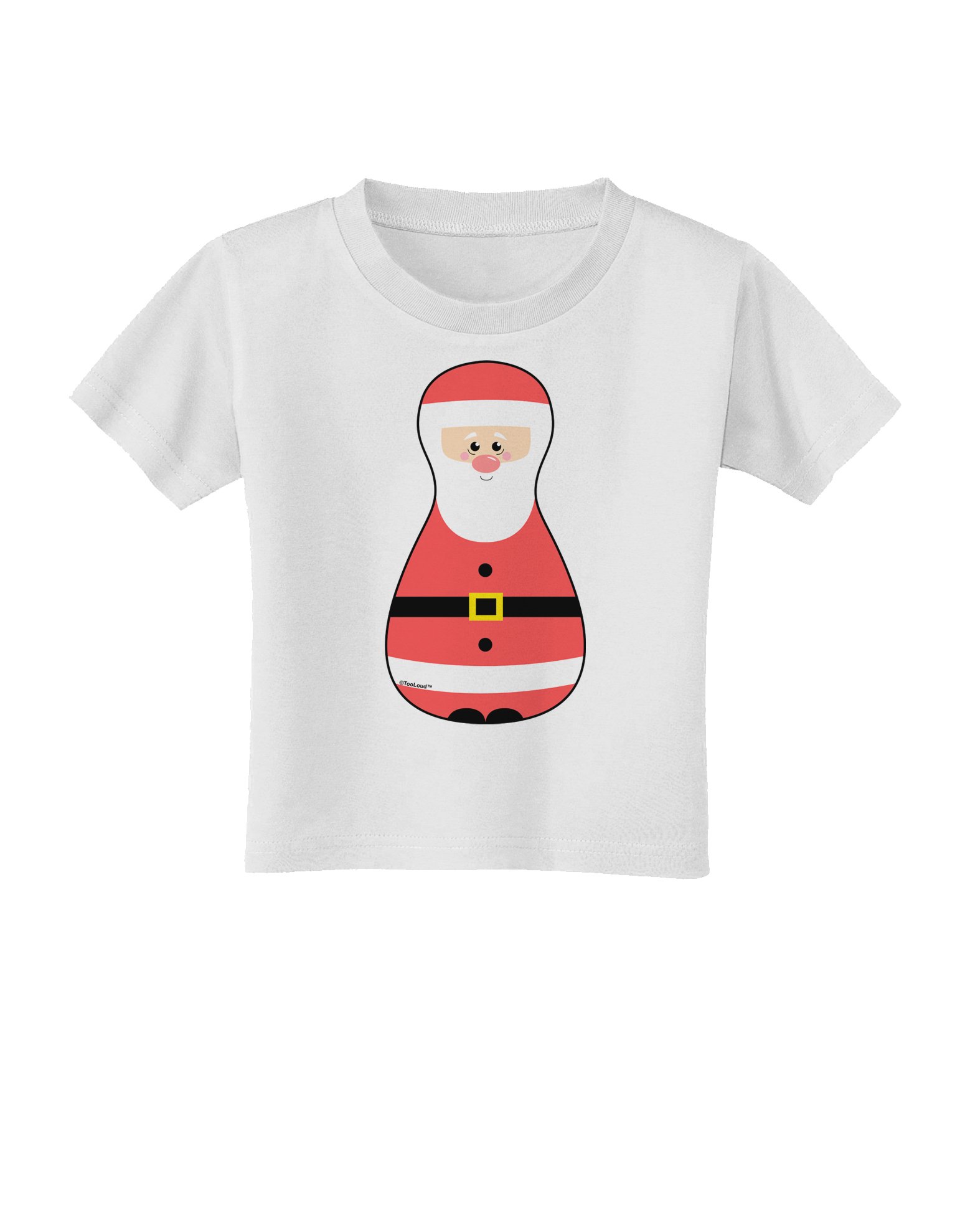 TOOLOUD Cute Santa Matryoshka Nesting Doll - Christmas Toddler T-Shirt - White - 3T