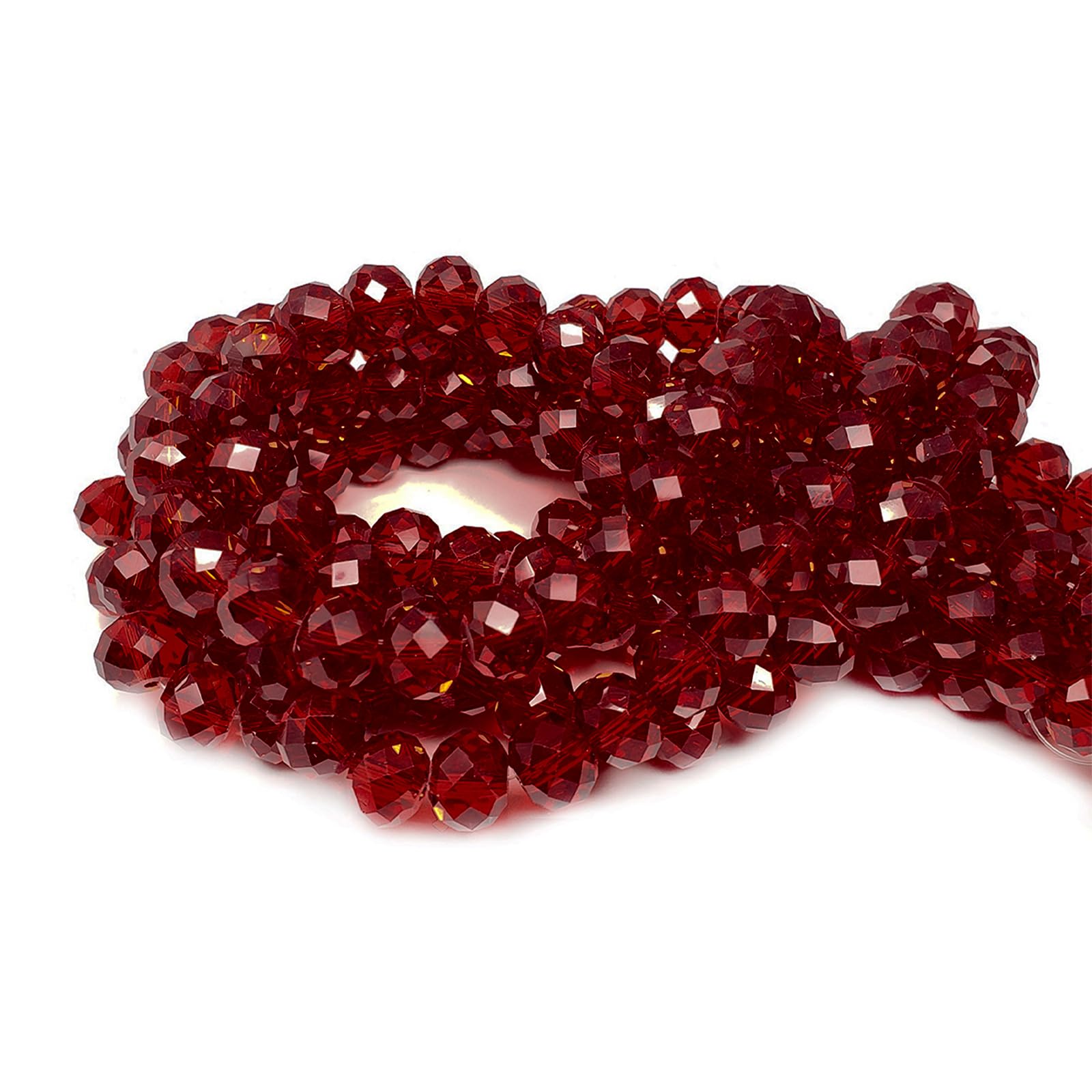 6mm Rondelle Glass Beads for Jewelry Making, Faceted Briolette Crytal Spacer Beads for Bracelet Necklace Earring, Deep Red 720pcs