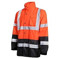 Vista 7 de Jorestech - chamarra ligera para la lluvia, impermeable, ANSI/ISEA 107-2015, clase 3, nivel 2, Amarillo, Extra grande