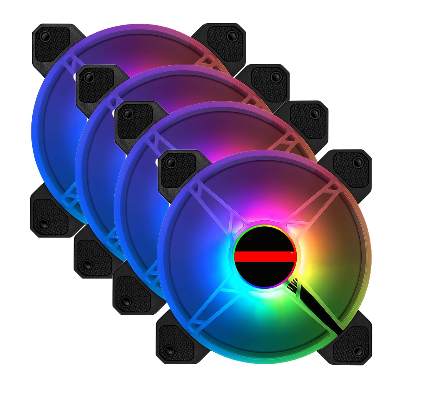 4 Unidades 120mm RGB ventilador PC Case ventiladores 5V-3PIN direccionable ARGB ventiladores Soporte de sincronización de placa base con velocidad y música Control inalámbrico