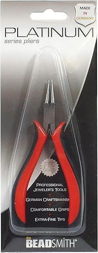 Miniatura 8 de The Beadsmith Platinum Series - Alicates alemanes de punta redonda, 4.75 pulgadas (4.724 in) con cabeza de acero pulido, mango ergonómico de agarre