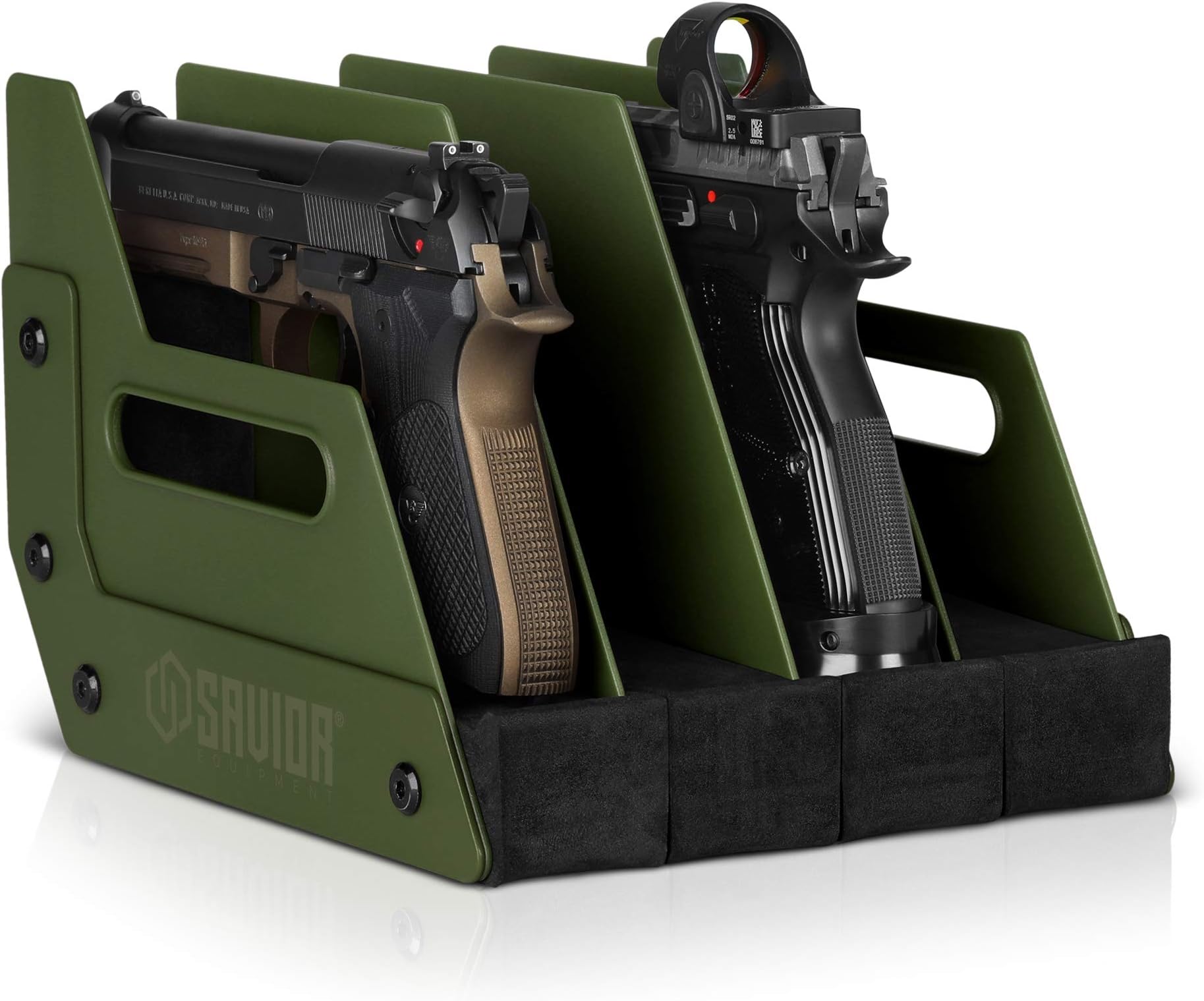Savior Equipment Gun Pistol Revolver Firearm Handgun Rack Stand, Fit 4-12 of Most Long-Barreled Pistols, Cushioned Foam to Protect, Gun Safe Cabinet Storage Organizer Accessories