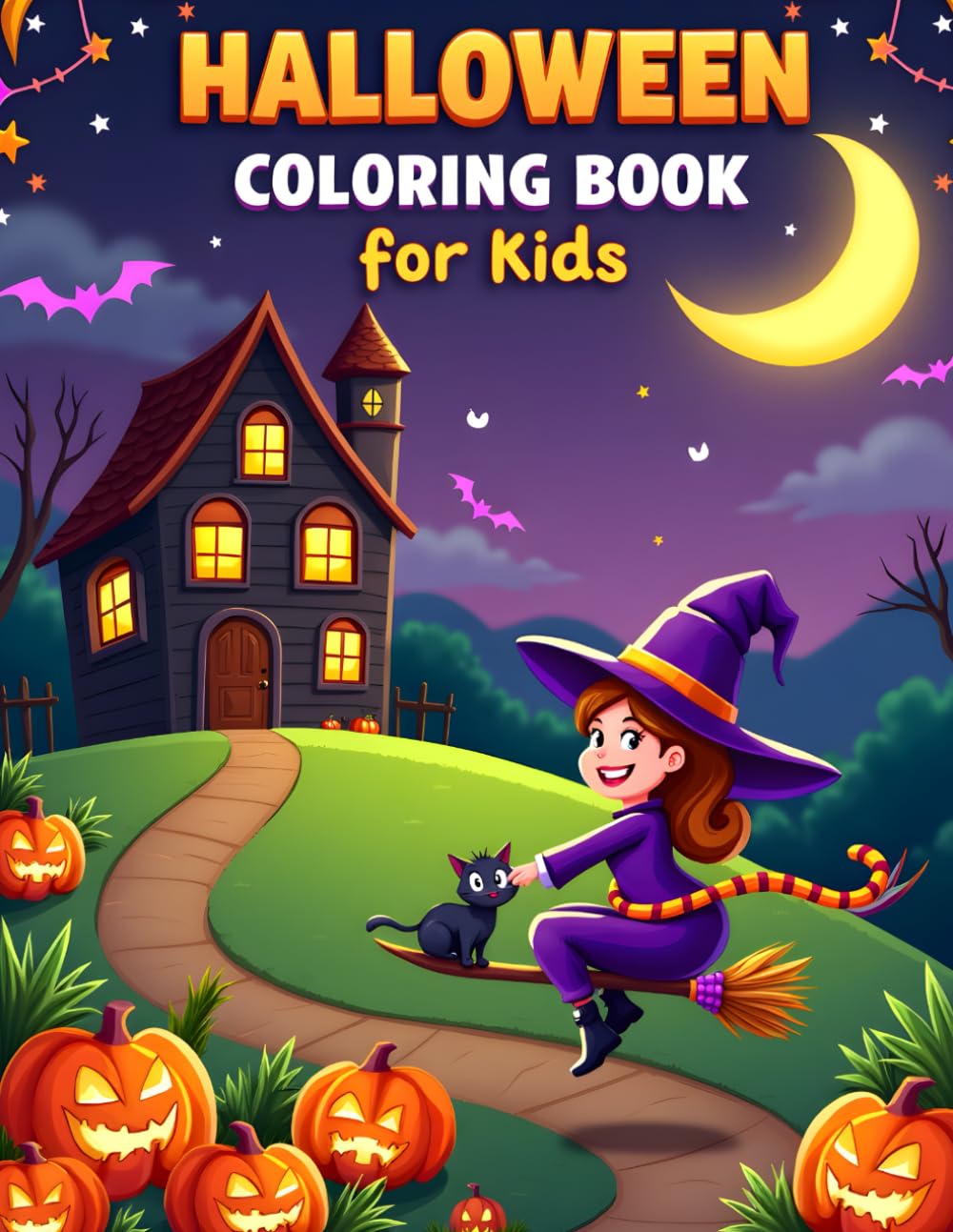 Halloween Coloring Book for Kids: 20 Fun and Spooky Pages with Pumpkins, Witches, Ghosts, and More