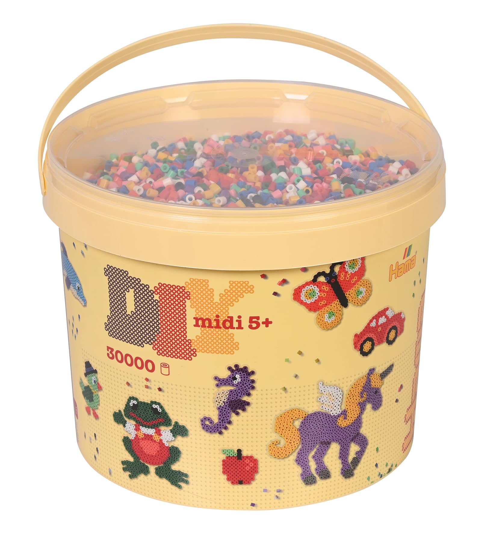 HAMA - seau de perles à repasser DIY | env. 10 000 perles midi | loisirs créatifs et mosaïques pour enfants dès 5 ans | jeu créatif et décoration artisanale | Colour Mix 00