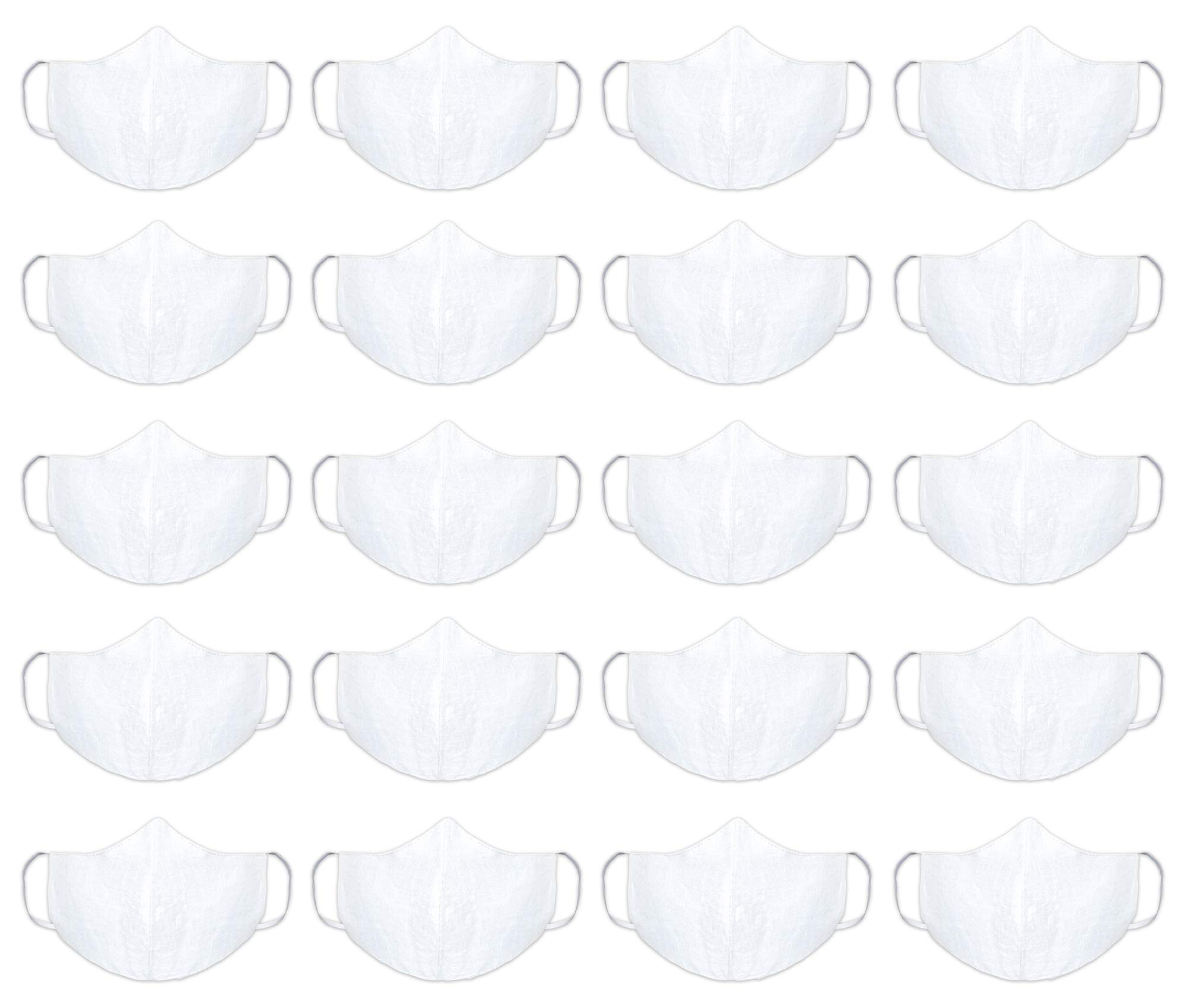 Kuber Industries 100% Cotton 2-Layer Reusable Anti Pollution Mask (Pack Of-20 White)-MASK46269