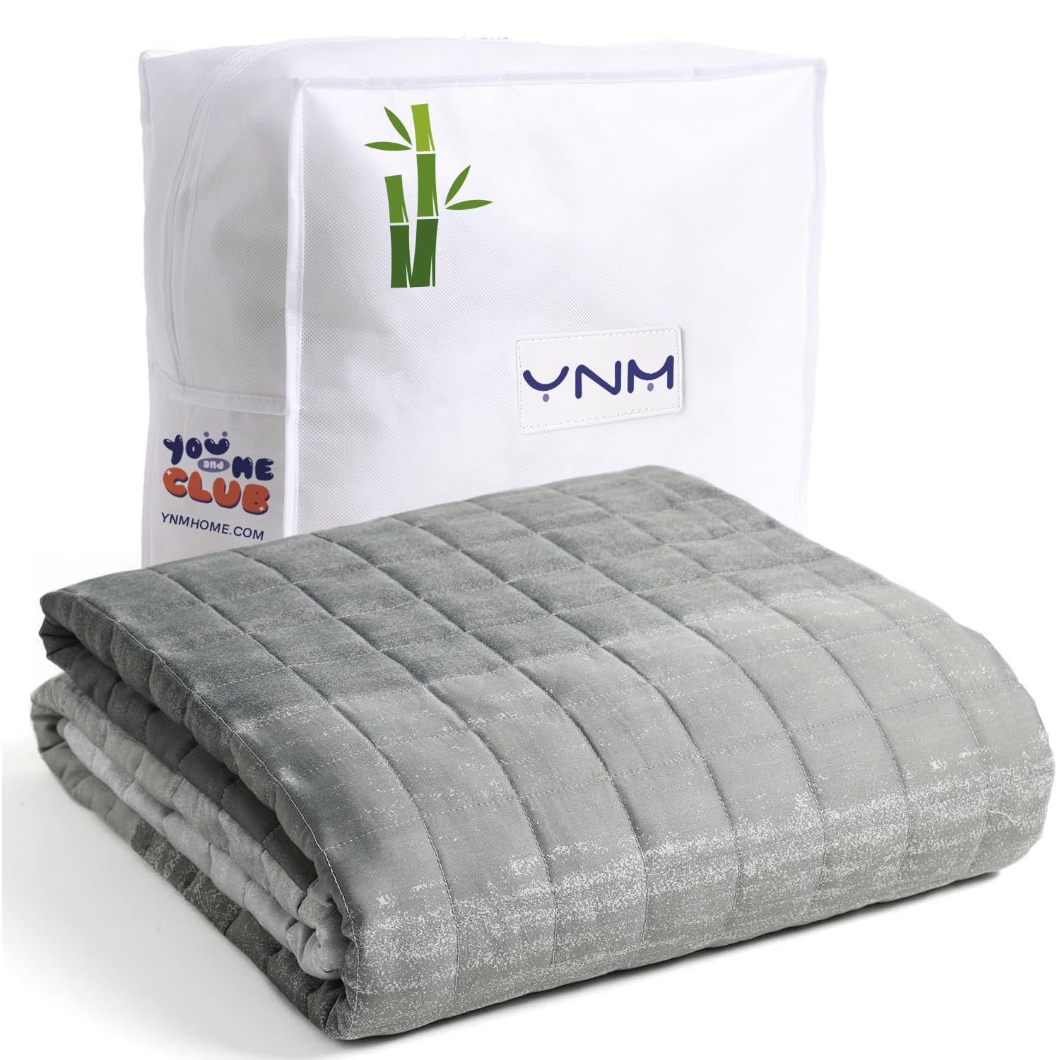 YnM Cooling Weighted Blanket, Rayon Derived from Bamboo Oeko-Tex Certified Material, Bed Blanket for One Person of 240lbs, Ideal for Queen/King Bed (60x80 Inches, 25 Pounds, Gradient Dark Grey)