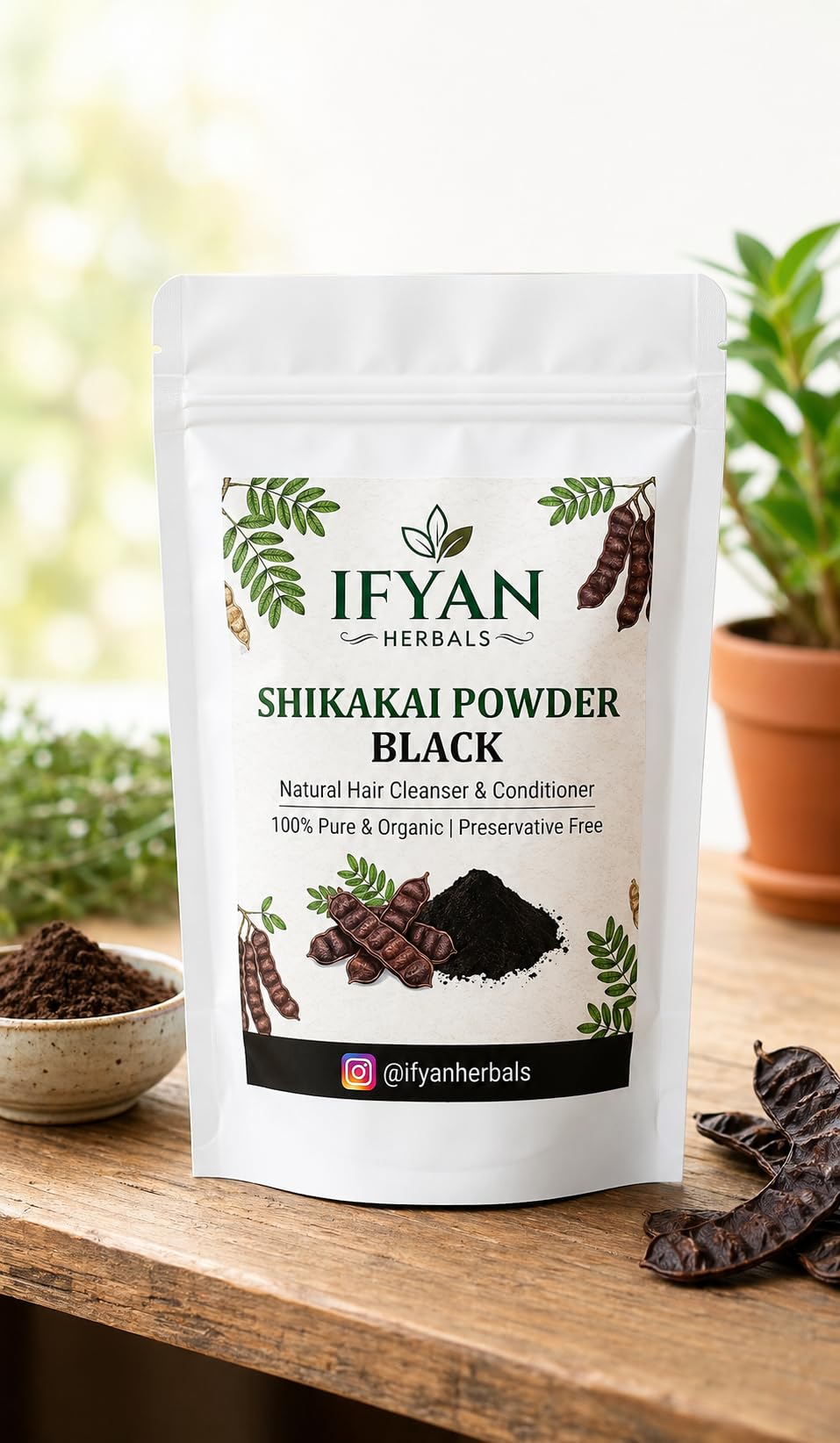Shikakai Powder Black, Herbal Hair Cleanser Conditioner Powder, Ayurvedic Hair Wash for Scalp Care Natural Herbal Use 500gm | Item Dimensions 15x10x5 cm | Weight 500g-picture-41