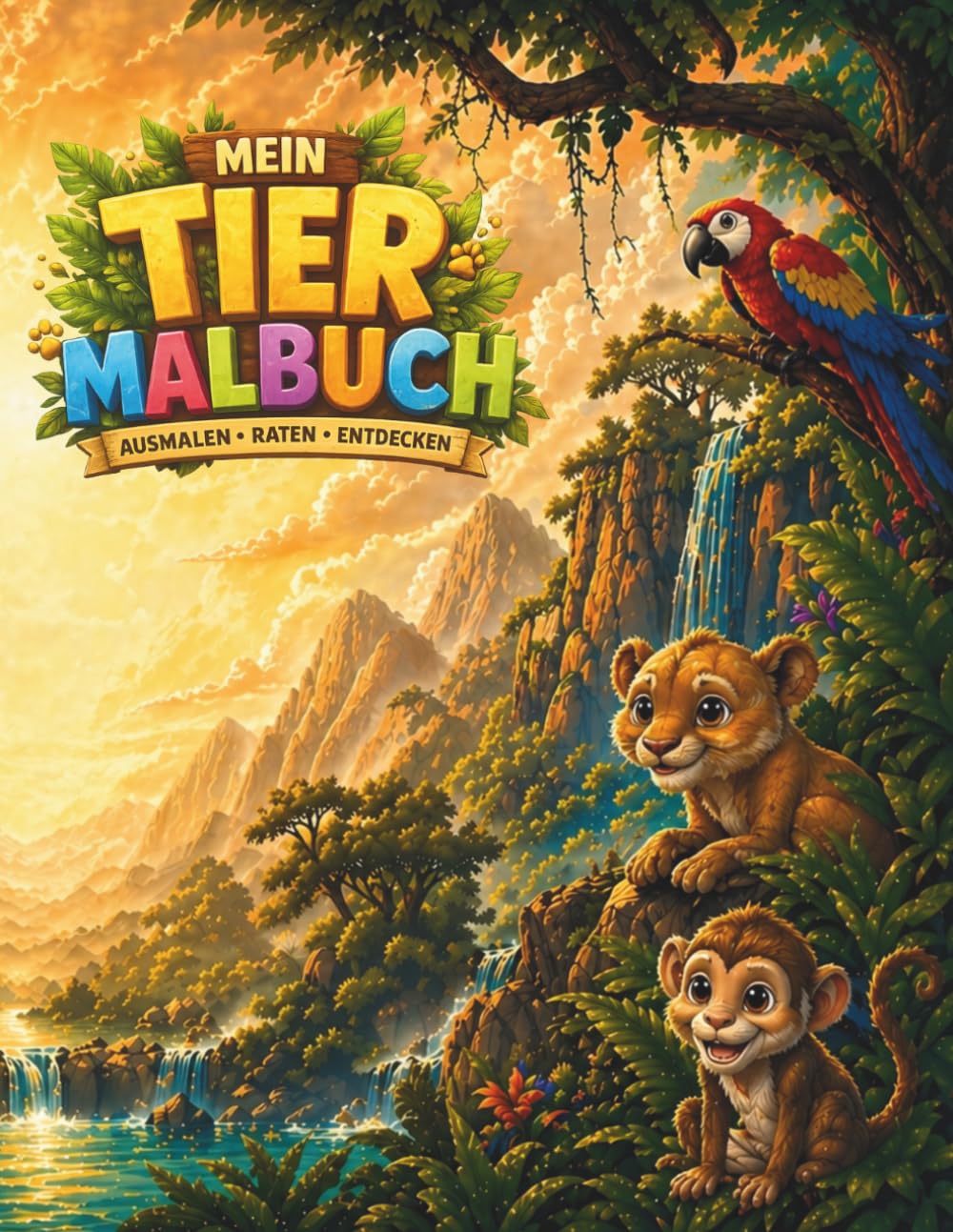 Mein Tier-Malbuch: 55 Tierbilder zum Ausmalen, Lernen und Entdecken