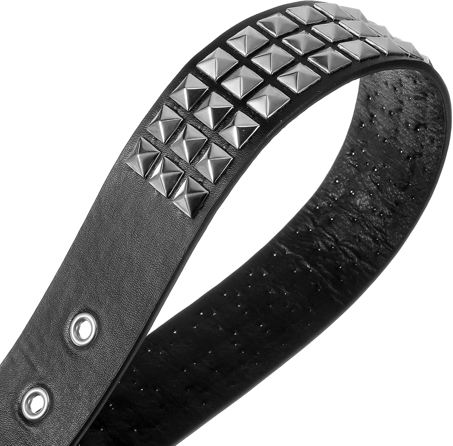 Teaaha Black Studded Belt, Punk Rock Metal Belt with Pyramid Studs for Men and Women, Gothic Studded Belts, Perfect Punk Belts Accessory (Fit Pant 27-40 inch) - Image 7