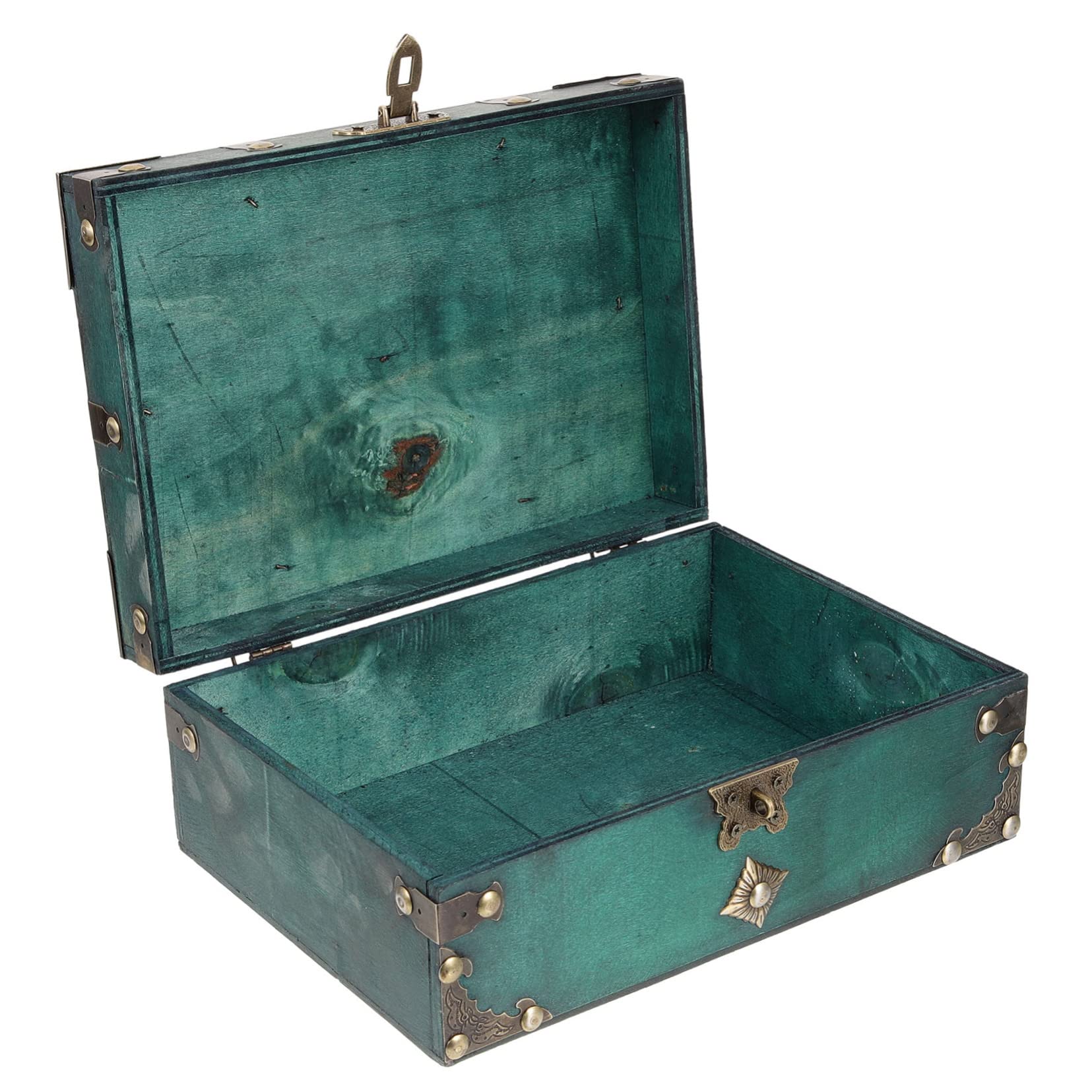 Boîte à bijoux en bois vintage avec couvercle pour rangement de bijoux féminins