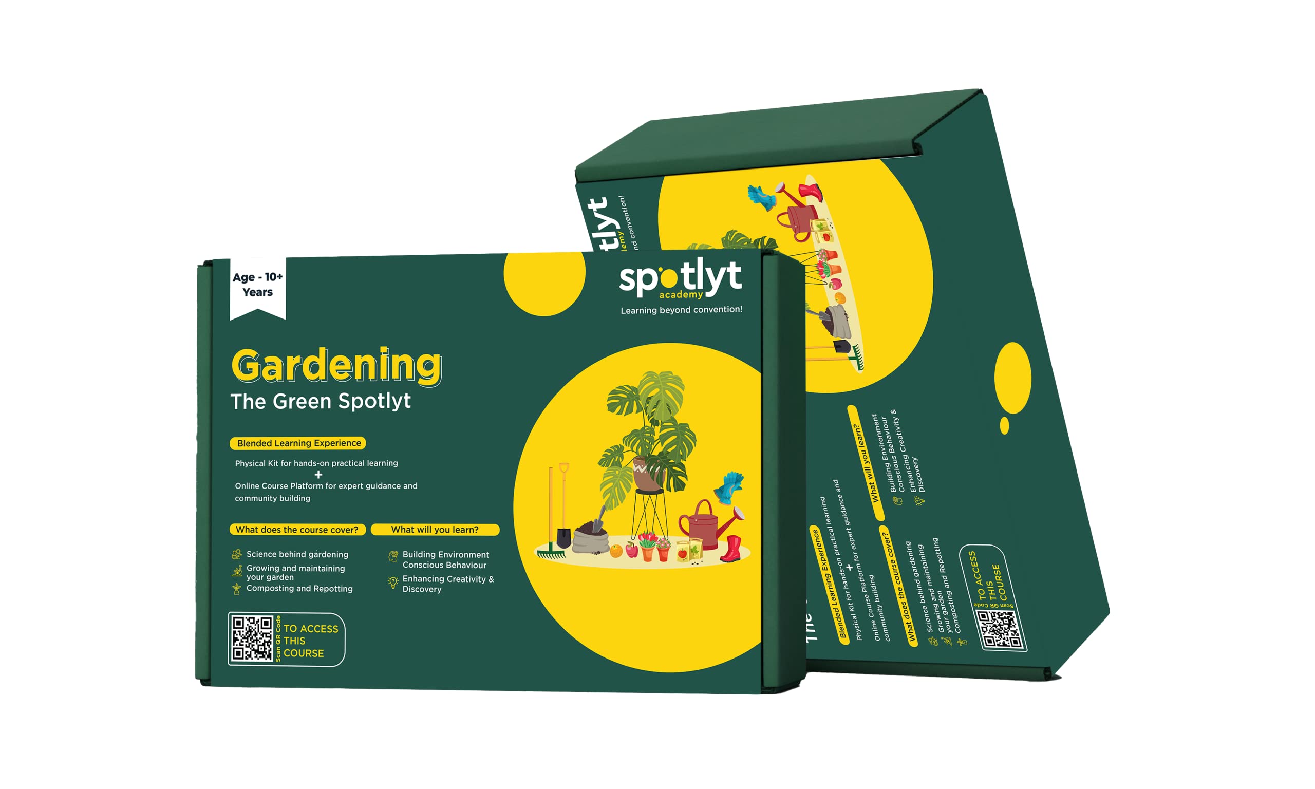 Spotlyt Academy Gardening Kit + Online Course / Educational DIY Fun Toys, Construction Based Activity / Gift Item for Kids + Adults (Access Code Inside the Kit for Online Course With Spotlyt Academy) / Learn With Compost, Plants, Seeds