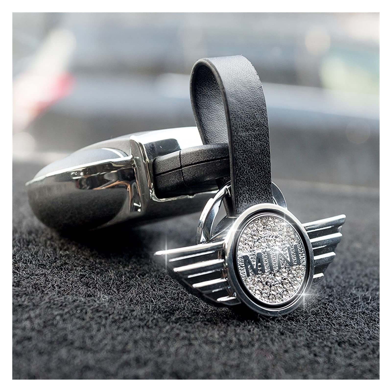 QINQIN LUQIQI Ornamento simple del llavero del diamante del coche del estilo creativo para MINI COOPER F54 F55 F56 F60 R56 R60 (Color Name : MINI)