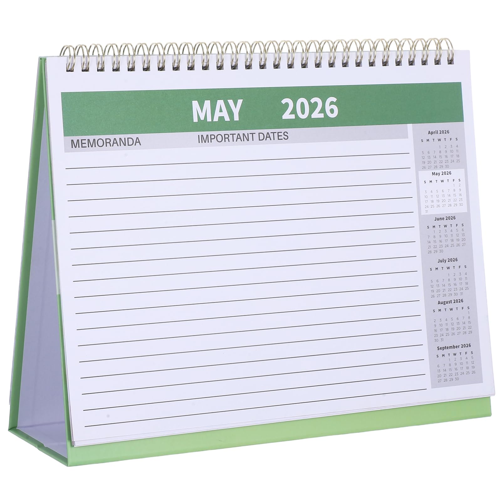 Operitacx 2025-2026 Monthly Desk Calendar with Flip Stand English Desktop Planner for Home Office School Organization 18 Months Desktop Calendar with Note Section