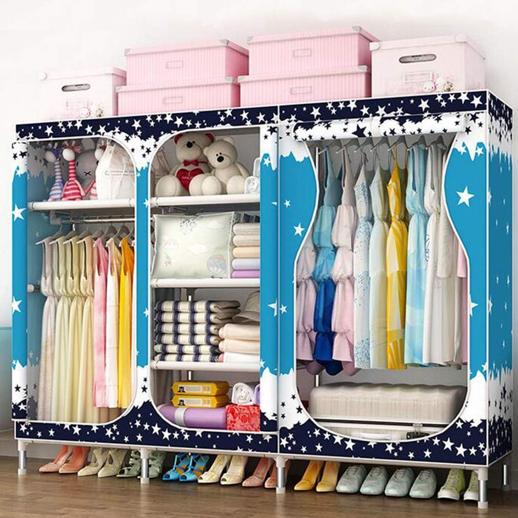 Cloth Wardrobe Clothes Closet, Portable Closet Wardrobe Storage Closet Standing Closet Fabric Cabinet Portable Wardrobe,A_210X45X168CM