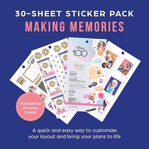 Miniatura 2 de Happy Planner - Paquete de calcomanías de Disney, calcomanías multicolor fáciles de despegar para diarios, planificadores y calendarios, accesorios
