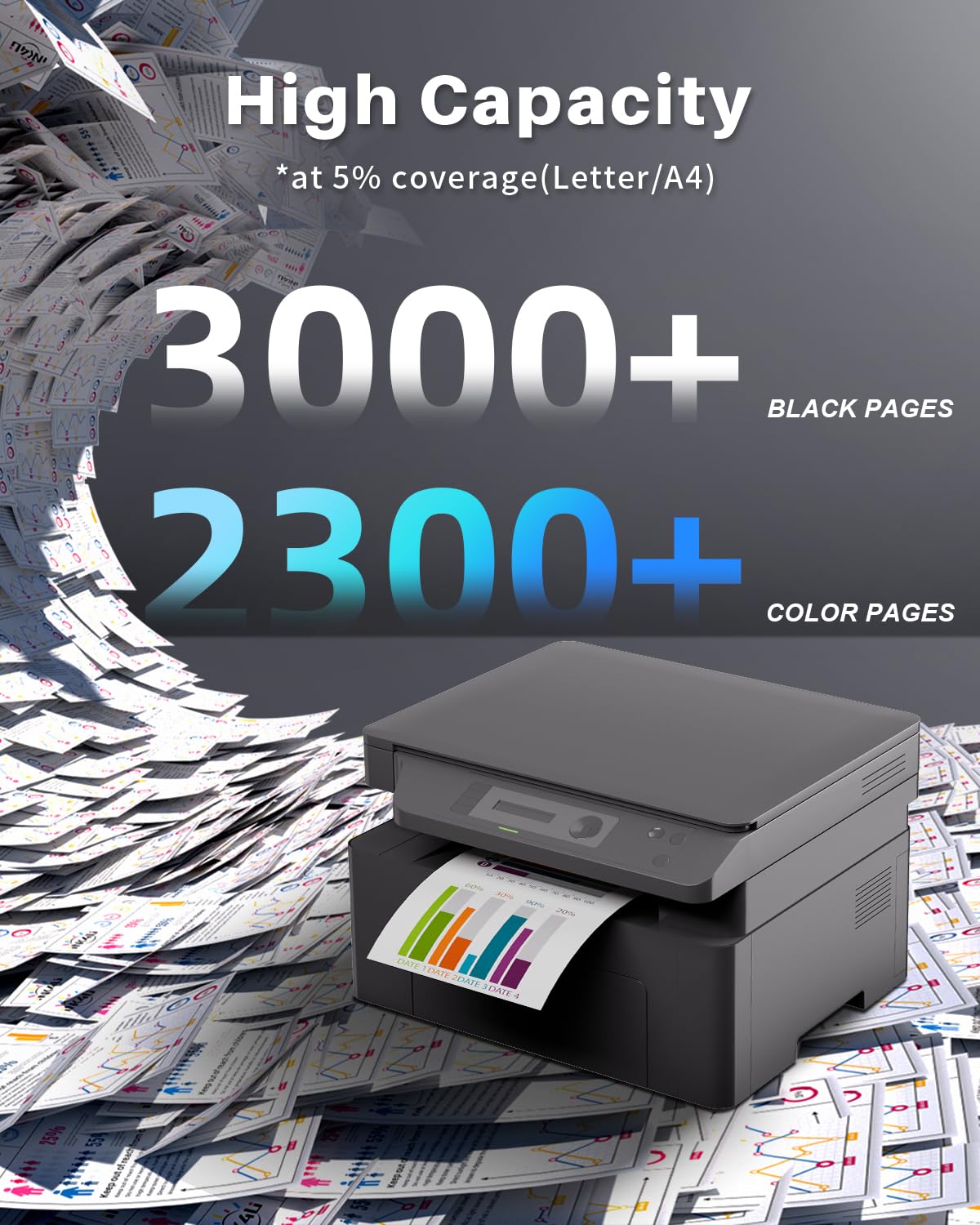 INK4U TN247 TN-247 Cartucce di Toner Compatibile per Brother TN247 TN 243 Compatibile per Brother DCP-L3550CDW MFC-L3770CDW MFC-L3750CDW MFC-L3710CW MFC-L3730CDN HL-L3210CW HL-L3230CDW (4-Pack)