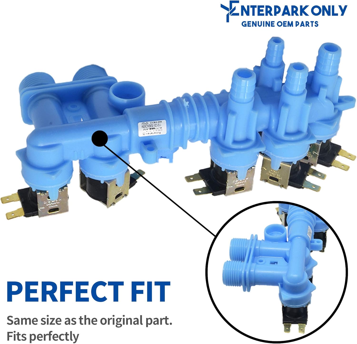 W10853723 Washing Machine Water Inlet Valve Assembly for Whirlpool replaces W10326913 W10326915 W10342320 W10853723VP WPW10326913 WPW10326915 by ENTERPARK
