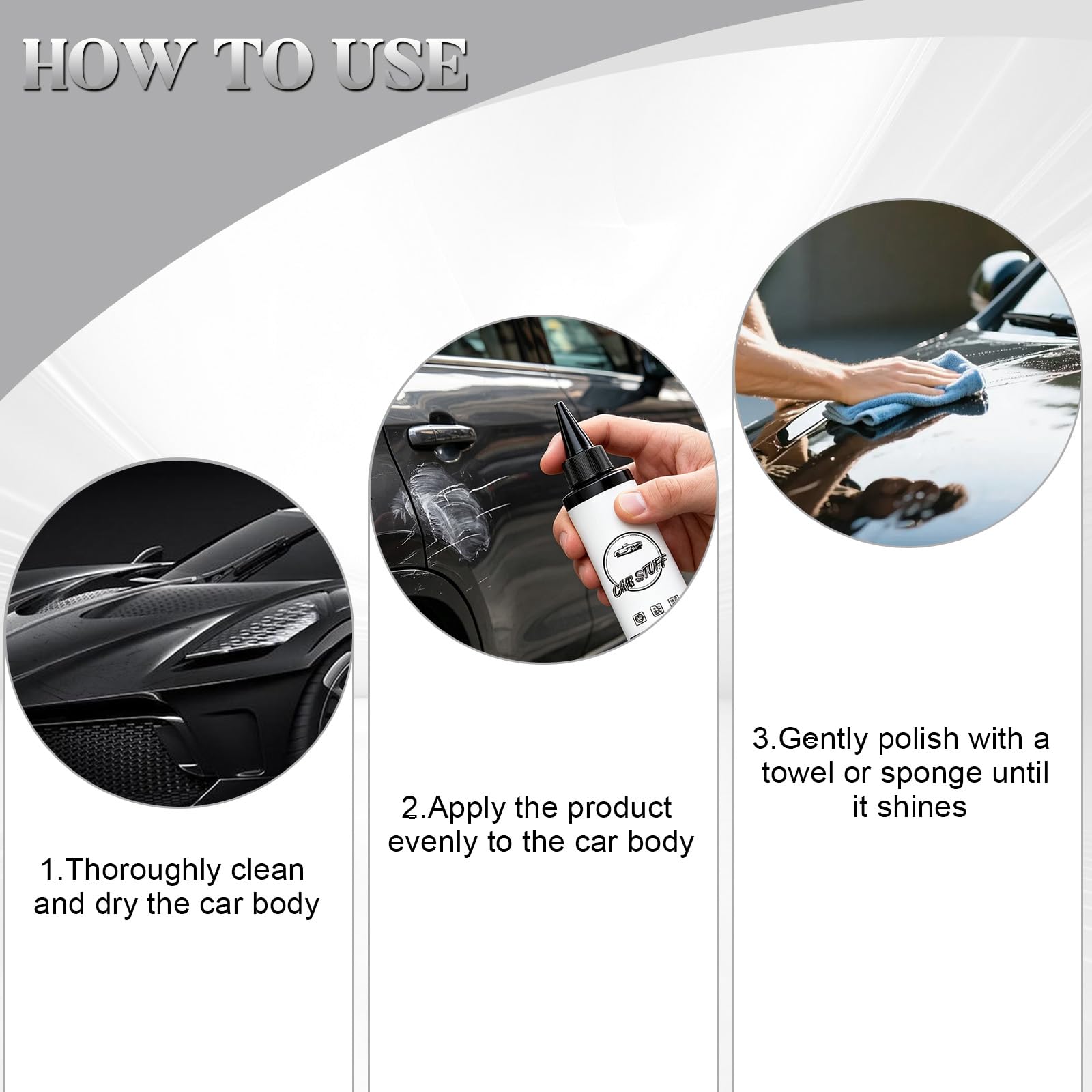 2Pcs Coating Agent for Car, Long-Lasting High Gloss Top Coat, Waterproof UV Resistant Dustproof, for Hood Side Trunk Front, 100ml/3.38fl.oz — view 5