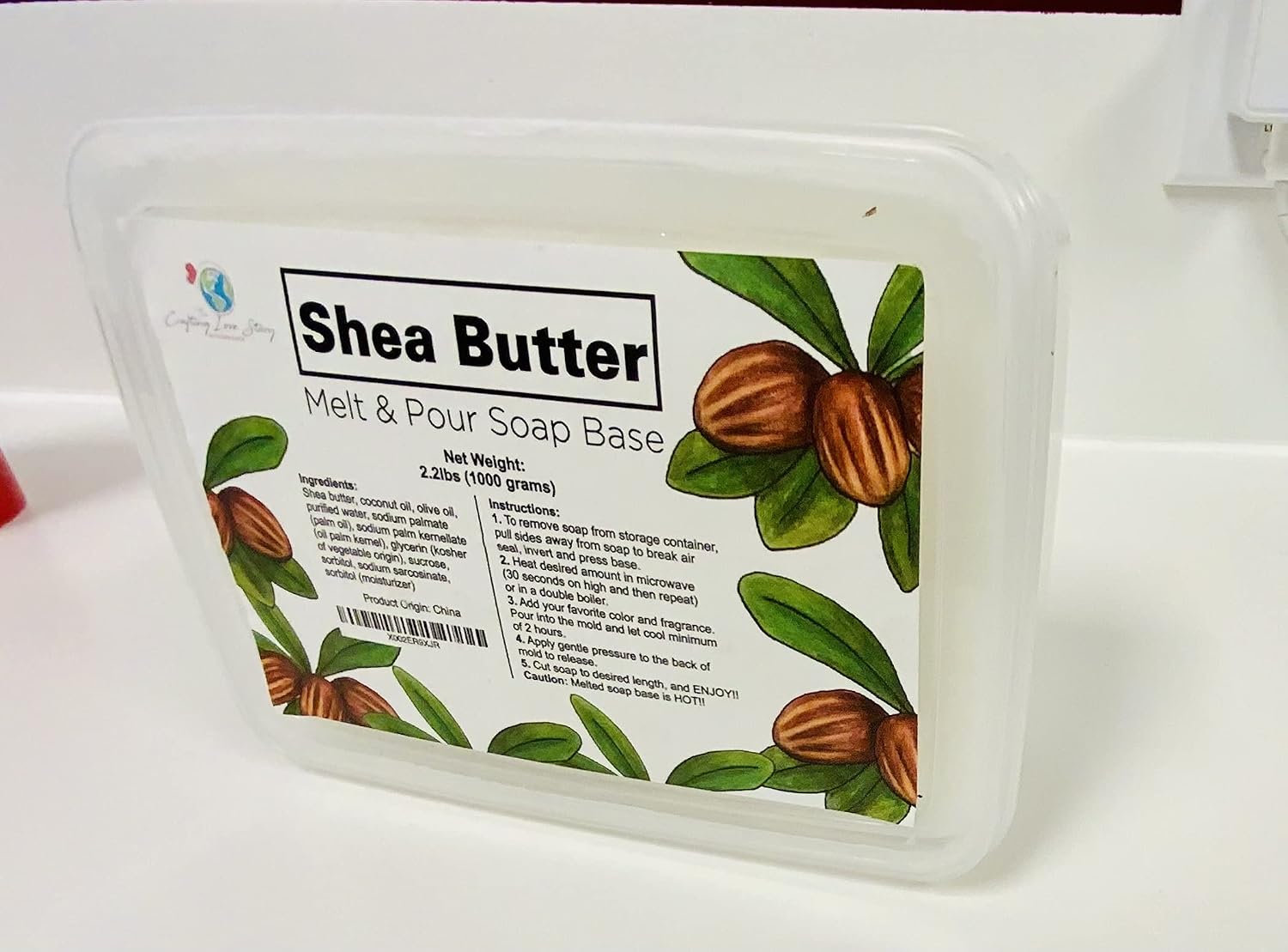 Shea Butter Melt & Pour Natural Soap Base - 2.2lbs (1000grams) Crafting Love Story Soap Base (Shea Butter Soap)