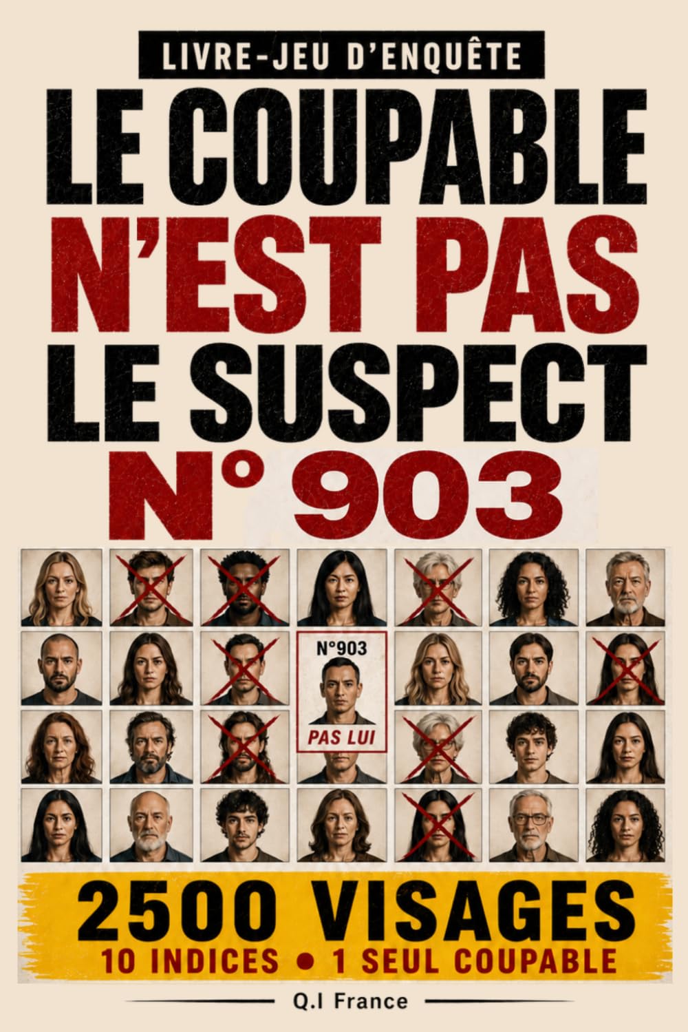 LE COUPABLE N’EST PAS LE SUSPECT N°903: 10 indices, 1 seul coupable – Livre-jeu d’enquête criminelle visuelle pour adultes avec suspects, observation, logique et déduction (Les 2500 visages)