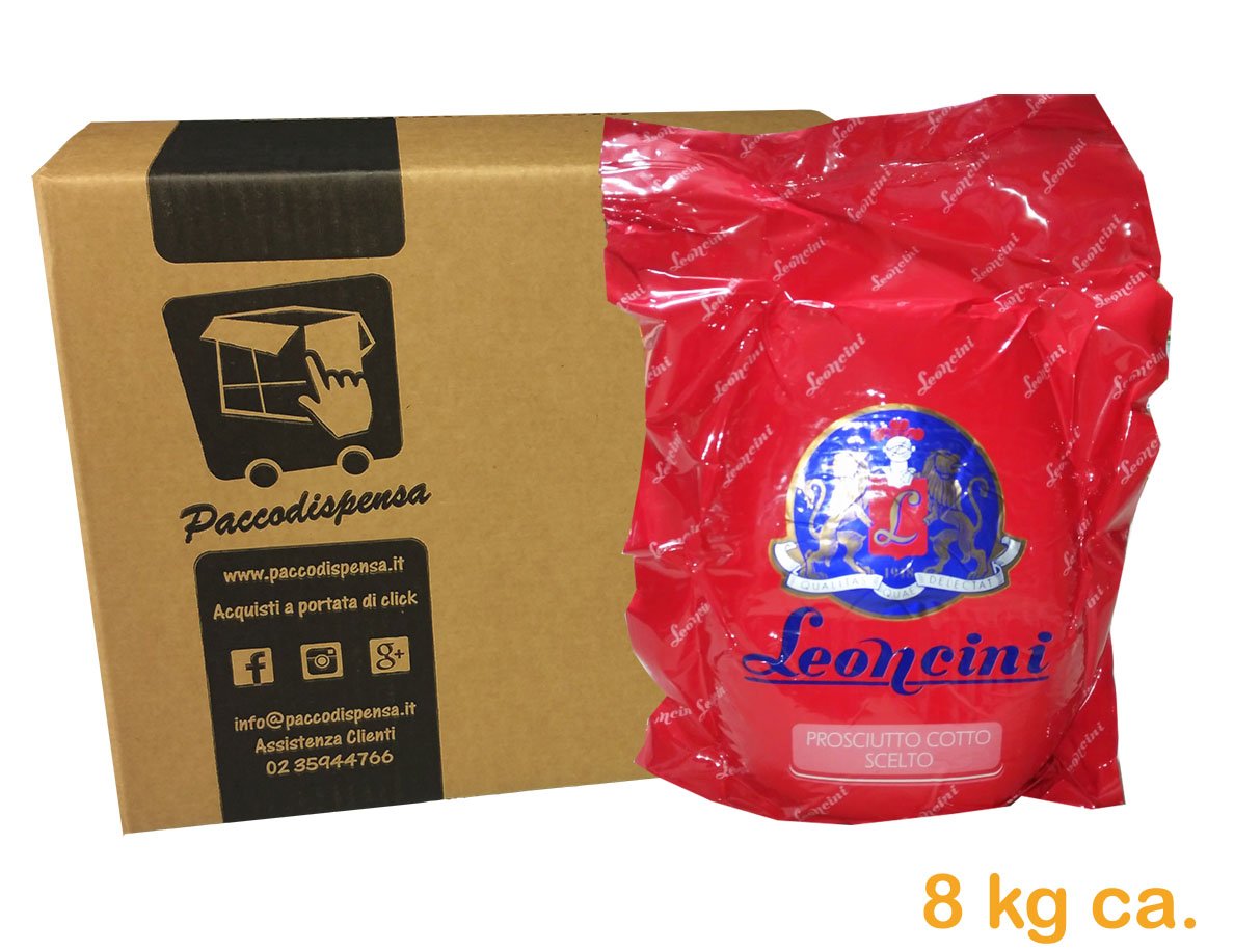 Prosciutto Cotto Scelto "Parigi Rosso" 8 killogram Circa Leoncini