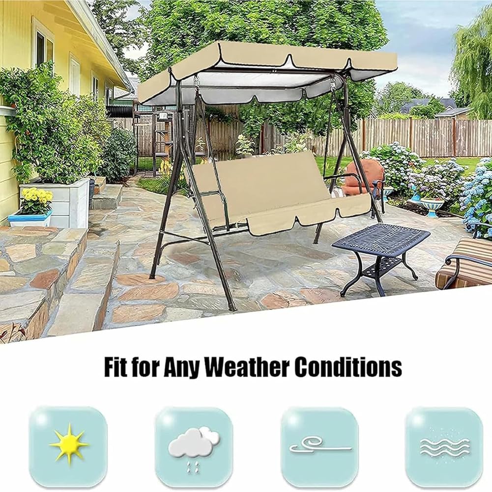 Telo di ricambio impermeabile per amaca da giardino 2-3 posti, copertura antipolvere 249 x 185 x 18 cm durevole resistente alle intemperie facile da installare