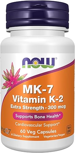 Miniatura 8 de NOW Suplementos, MK-7 Vitamina K-2 300 mcg, Apoyo Cardiovascular*, Apoya la Salud Ósea*, 120 Cápsulas Vegetales
