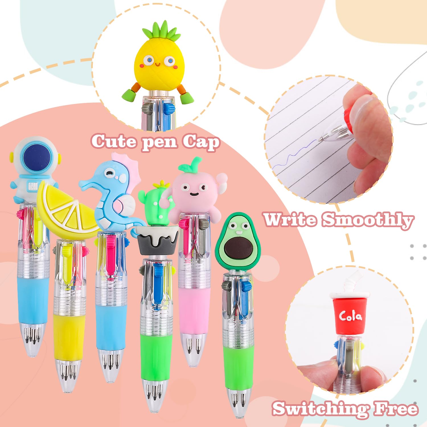 12 PCS Cartoon Imitation Pen Set - Multiple Color Funny Stationery Writing Pens