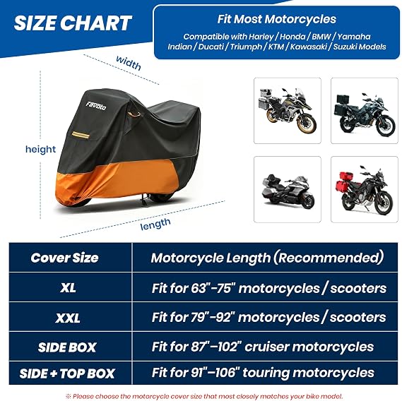Favoto Motorcycle Cover for Harley Davidson Heavy Duty 420D Oxford