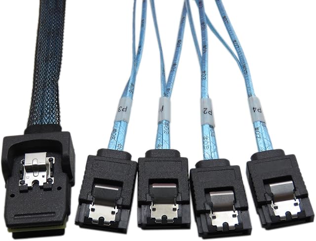 YIWENTEC Mini SAS 36P SFF-8087 To 4 SATA Target Hard Disk Connector Data Cable (0.5m) ¡­