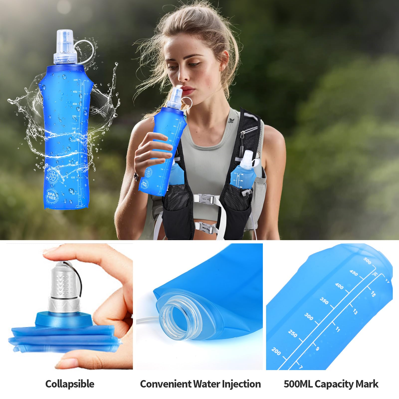 Laufweste Mit 2x 500ml Flaschen - Ultraleicht & Reflektierend Für Sport