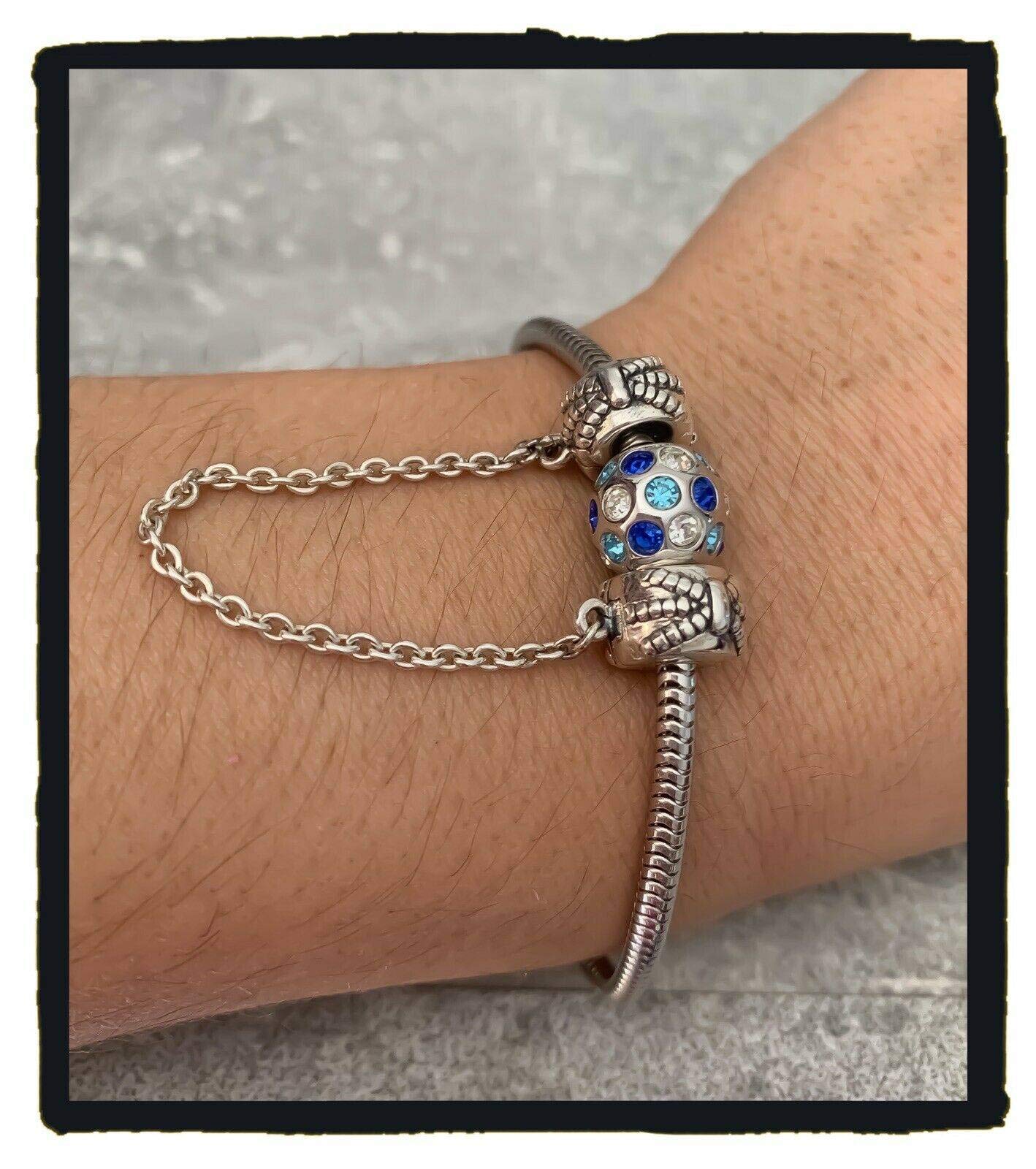 Bracciale con ciondolo a sfera sfaccettata, in argento rodiato 925/000