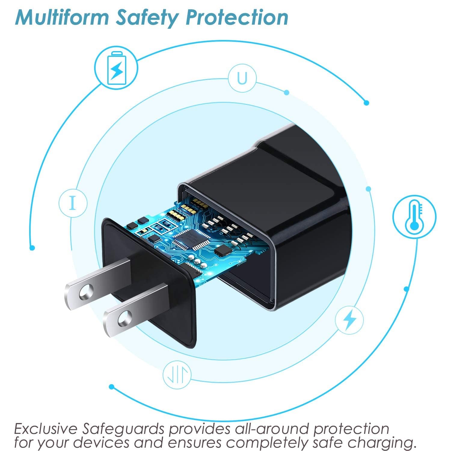 Confezione da 6 caricabatterie tipo C, blocco di ricarica rapido, telefono Android, caricatore USB veloce da parete, compatibile con Samsung Galaxy S21/S20/S10/S10e/S10 Plus/S9/S9 Plus/S8/S8