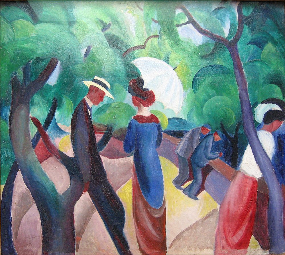 Póster Promenade de August Macke, cuadro decorativo expresionista mediano mate