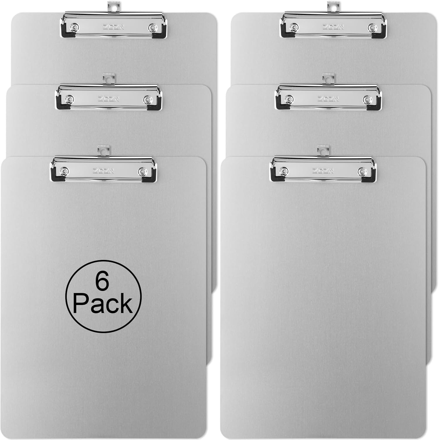 ZCZN Metal Clipboards, 10 Pack Heavy Duty Aluminum Clipboards 12 x 9 Inches, A4 Letter Sizer Document Holder with Low Profile Clip, Suitable for School, Office, Jobsite or Medical Staff, Silver