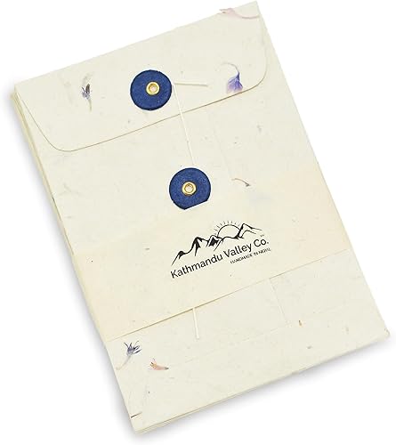 Miniatura 5 de Kathmandu Valley Co. Sobre de papel Lokta hecho a mano con cierre de botón de cuerda, funda para documentos, para invitaciones, correos, 4.5 x 6.5