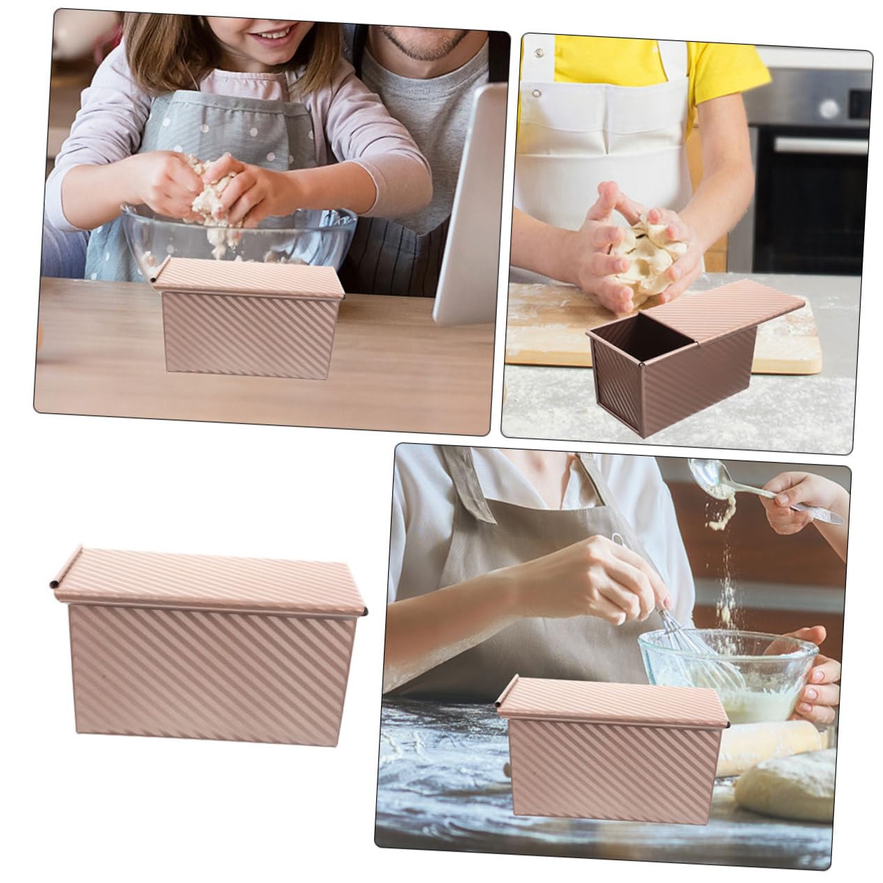 IMIKEYA Antihaft Brotform mit Deckel aus Kohlenstoffstahl Rechteckig 2 Stück 25cm für Brotbacken und Toasten zu Hause und Professionellen Einsatz