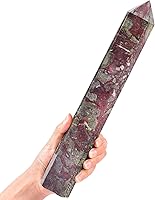 Vista 60 de AMOYSTONE Torre de obelisco de cristal curativo grande, varita de punta de cuarzo rosa, decoración de cristal, regalos de Reiki para Bignners