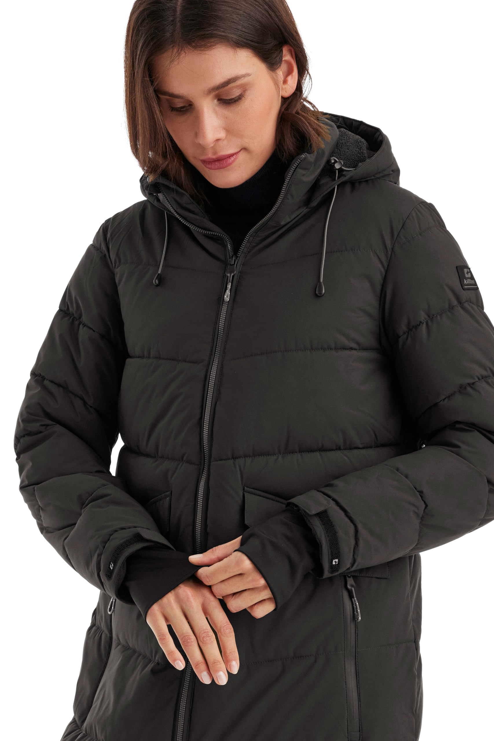 Killtec Damen Kow 62 Wmn Qltd Ct Wintermantel/Mantel in Daunenoptik mit Kapuze