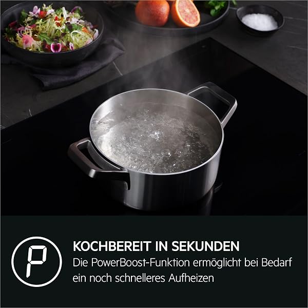 AEG Induktionskochfeld autark 60cm – 4 Flex-Kochzonen mit Powerfunktion für schnelleres Kochen – 14 Stufen – SuperFlat Rahmen – Timer – Touch-Bedienung – kompatibel mit Haubenautomatik – TO64IA0AXB - 3