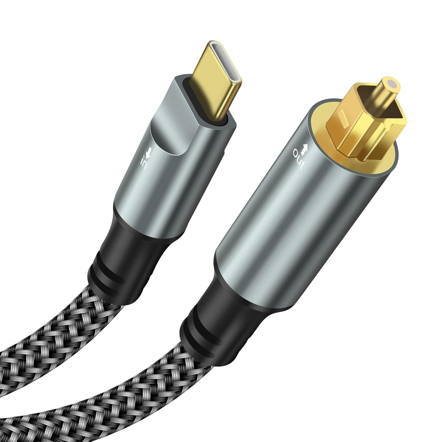 XMSJSIY USB C to TOSLINK Optical Audio Cable Unidirectional USB Type C to TOSLINK SPDIF Fiber Optic Digital Audio Converter Cable Compatible with Phone, PC, Laptop, Hi-Fi Sound Systems - 1.2M/3.93FT